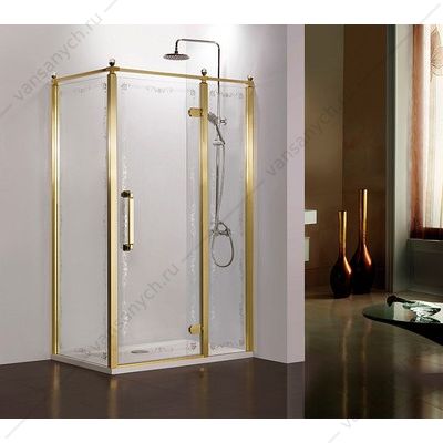 Душевое ограждение 120х90 R Azario ONTARIO матовое стекло 8 мм с узором, профиль золото глянц. AZ-NBB1231-R 900 GOLD AZARIO (Россия/Китай) купить в Тюмени (Ван Саныч™)